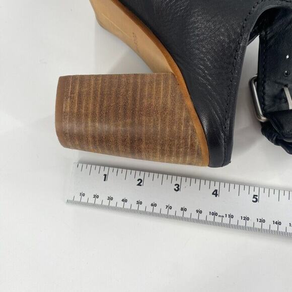 Dolce Vita Jacklyn Stacked High Heel Bootie Womens Sz 9 Black Leather Slingback - Picture 5 of 8